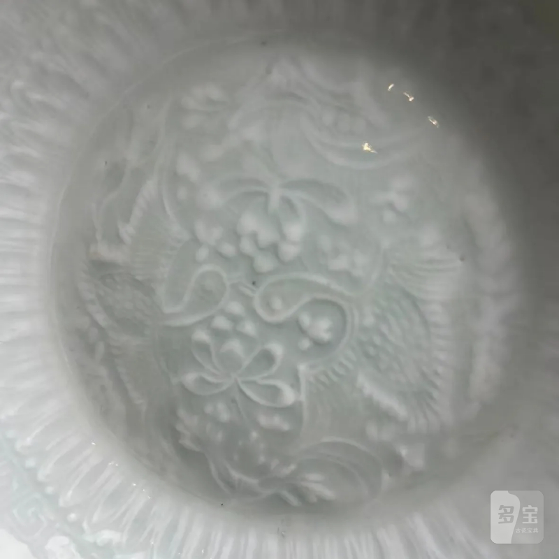 明代 青白釉印花洗 - 图5